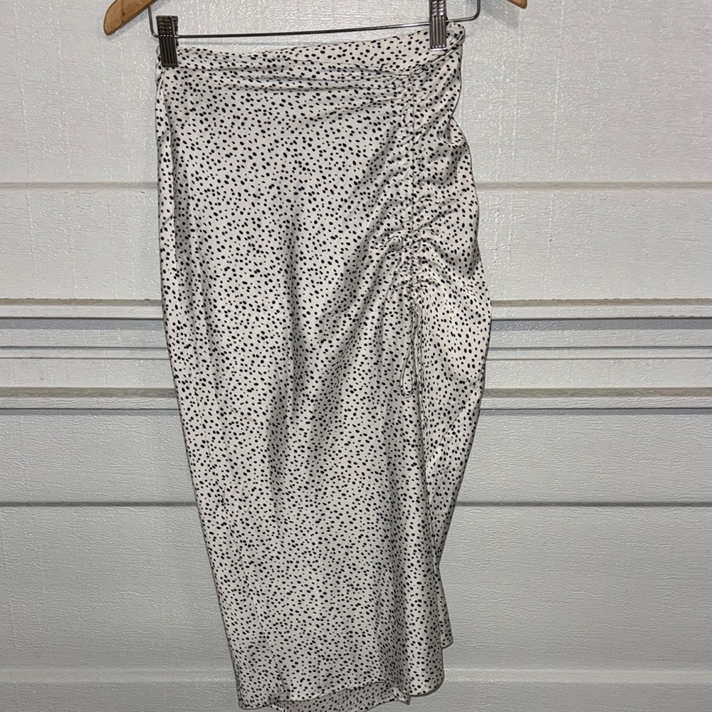Elegant White Polka Dot Skirt